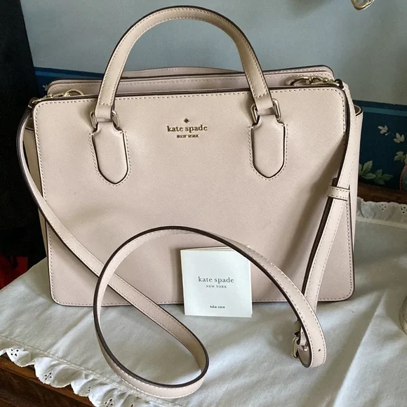 NWOT KATE SPADE (gift) pale pink 9 x 12 x 5”, handbag or shoulder.   $199 - Picture 3 of 8